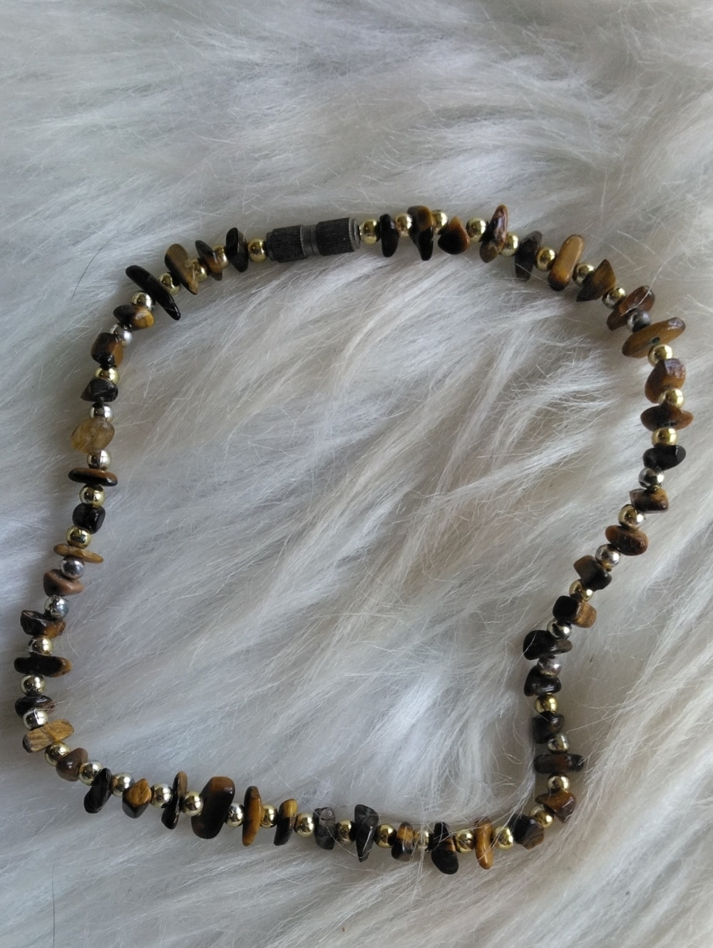 Tigers Eye Gold Tone Anklet